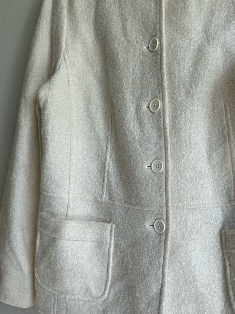 Talbots Boiled Wool Cream Jacket - Picture 2 of 6